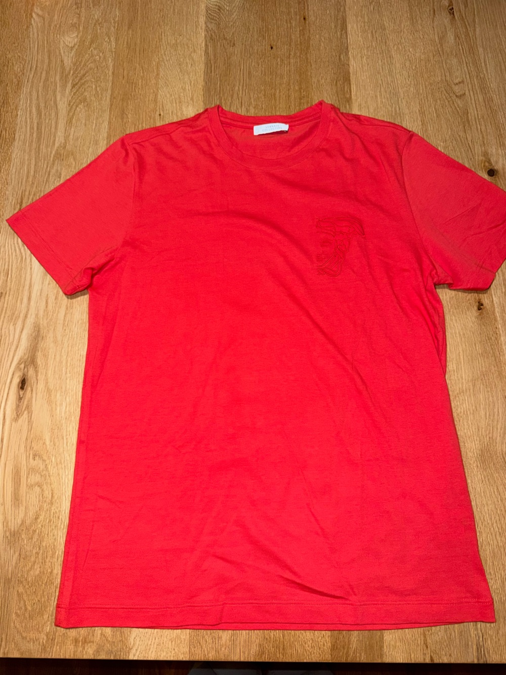 Versace Men's Red Crew Neck Short-Sleeve Tee